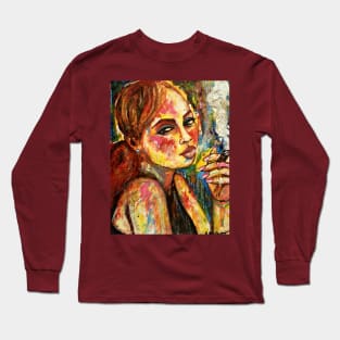 Smoking lady Long Sleeve T-Shirt